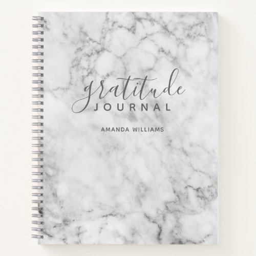 Marble Pattern Gratitude Journal _ modern script