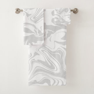 Marble pattern, gray and white towel