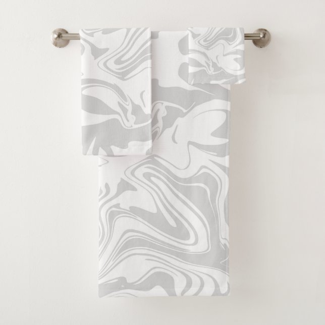 Marble pattern, gray and white towel (Insitu)