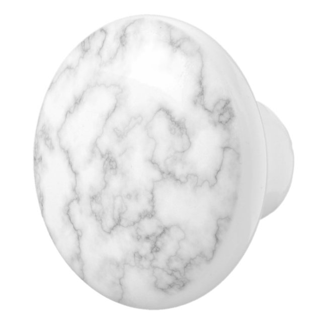 Marble Pattern Gray White Marbled Stone Background Ceramic Knob (Right)
