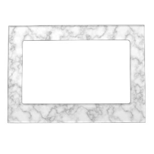 Marble Pattern Gray White Marbled Stone Background Magnetic Photo Frame