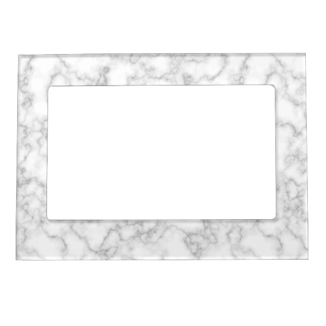 Marble Pattern Gray White Marbled Stone Background Magnetic Photo Frame (Front)