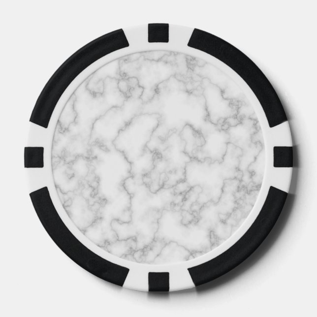 Marble Pattern Gray White Marbled Stone Background Poker Chips (Front)