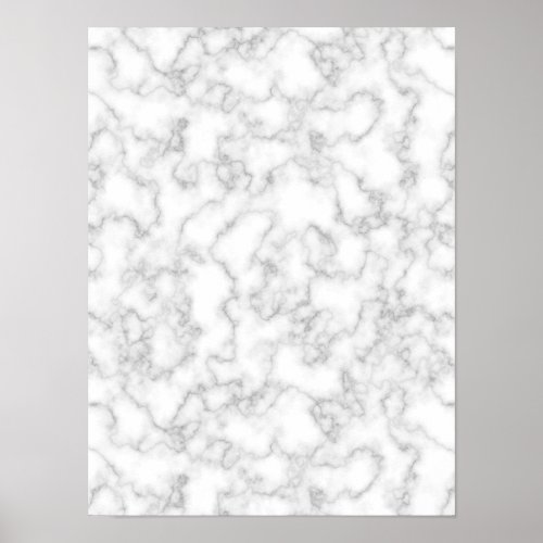Marble Pattern Gray White Marbled Stone Background Poster