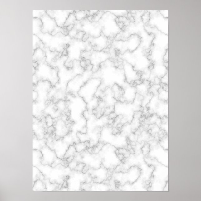 Marble Pattern Gray White Marbled Stone Background Poster (Front)