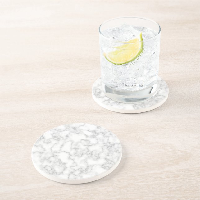 Marble Pattern Gray White Marbled Stone Background Sandstone Coaster (Side)