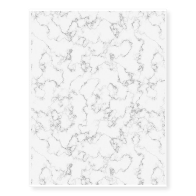 Marble Pattern Gray White Marbled Stone Background Temporary Tattoos (Front)