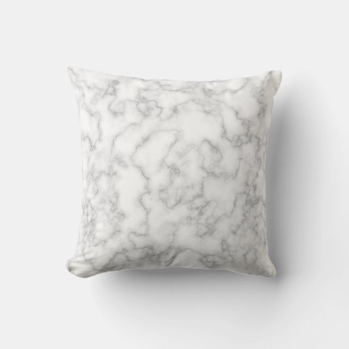 Marble Pattern Gray White Marbled Stone Background Throw Pillow