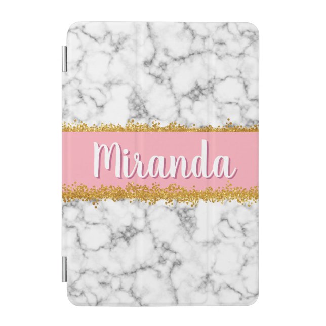 Marble Pattern on Pink with Gold Glitter Case For  (Front)