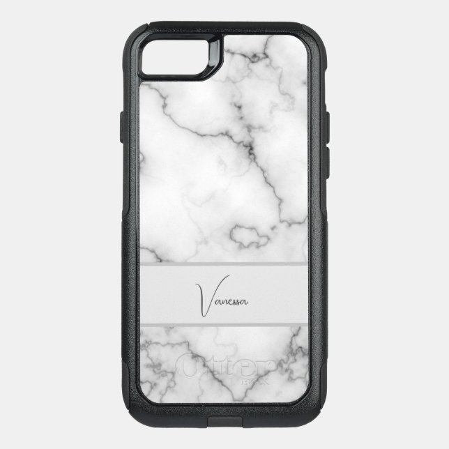 Marble Pattern Personalization Otterbox iPhone Case (Back)