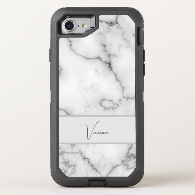 Marble Pattern Personalization Otterbox iPhone Case (Back)