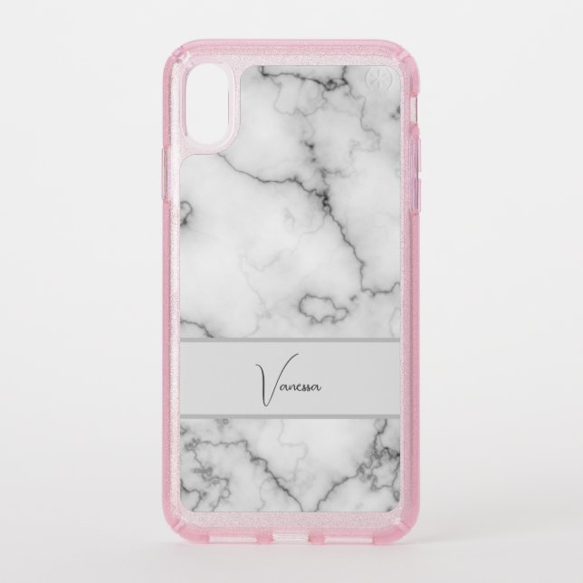Marble Pattern Personalization Speck iPhone XS Max Case (Front)