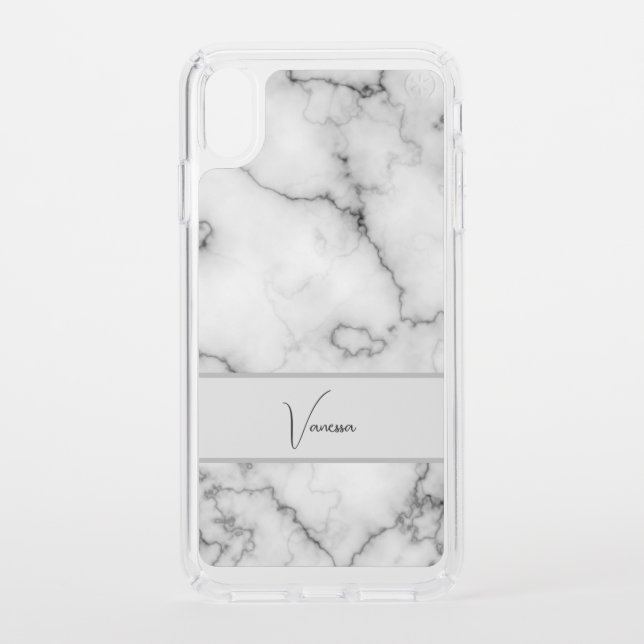 Marble Pattern Personalization Speck iPhone XS Max Case (Front)