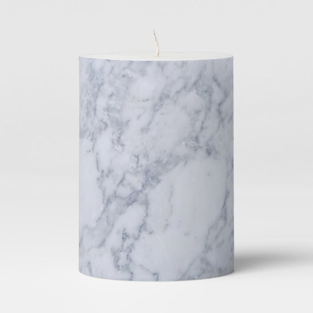 Marble Pattern Pillar Candle (Front)