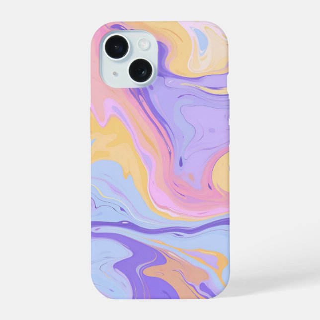 Marble Pattern Purple Pink Abstract Colorful Iphone Case (Back)
