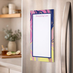 Marble Pattern Shopping List Magnetic Notepad