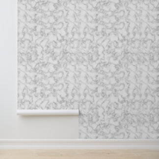 Marble Pattern Simple Minimalist Modern Gray White Wallpaper