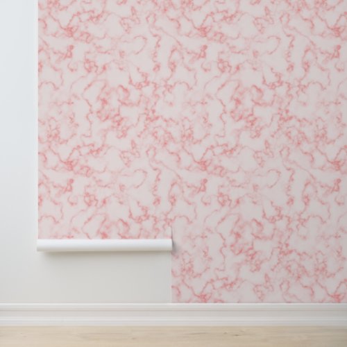 Marble Pattern Simple Minimalist Modern Pink White Wallpaper