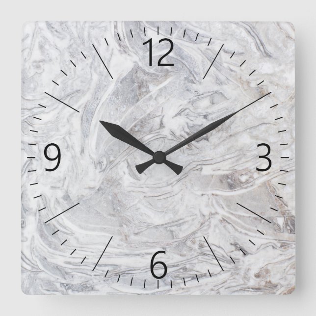 Marble pattern square wall clock (Front)