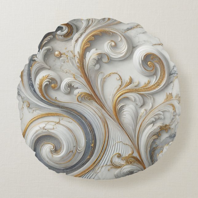 Marble Patterns Round Pillow (Front)