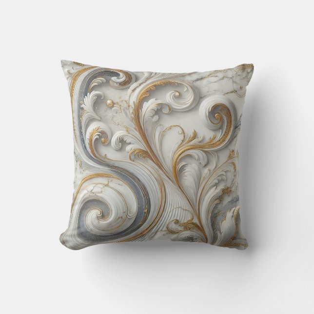 Marble Patterns Throw Pillow (Front)