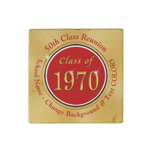 Marble Personalized 50 year Class of 1970 Favors Stone Magnet