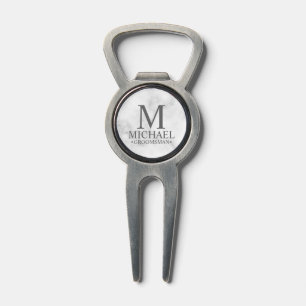 Marble Personalized Groomsman Name and Monogram Divot Tool