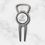 Marble Personalized Groomsman's Name and Monogram Divot Tool<br><div class="desc">Elegant Black and White Personalized Groomsman Gifts featuring personalized monogram in grey elegant script font style with groomsman's name and title in classic serif font style on white marble background. Also perfect for best man, father of the bride, bridesmaid, maid of honor, flower girl, mother of the bride and more....</div>