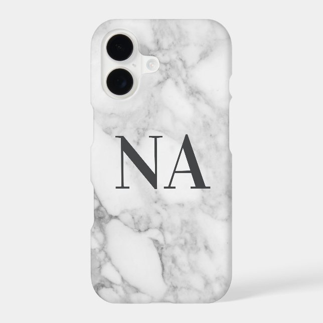 Marble personalized initial monogram iphone case (Back)