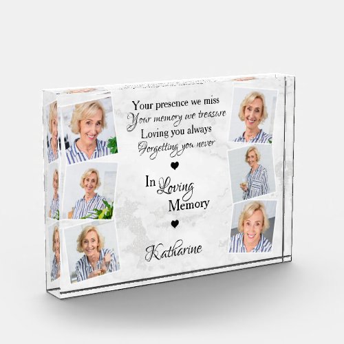 Marble Personalized Memorial In Loving Memory Photo Block