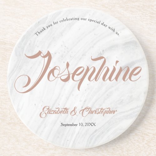 Marble Personalized Names Wedding Place cards Coaster