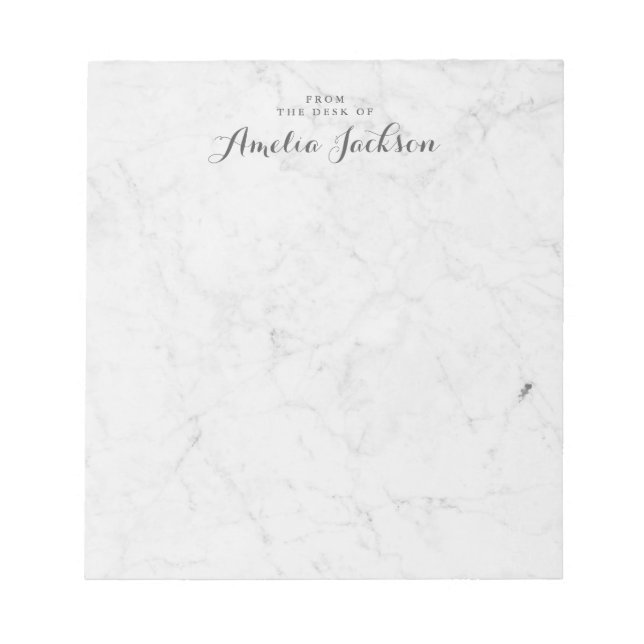 Marble Personalized Notepad Stationery (Front)