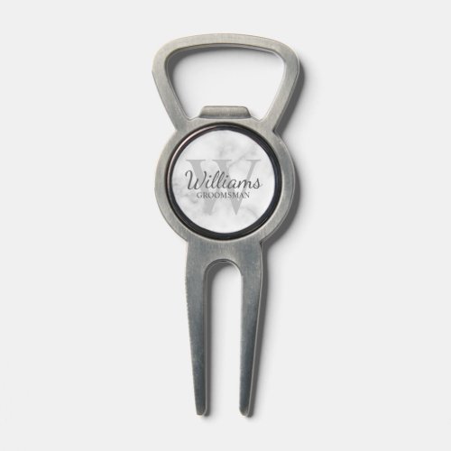 Marble Personalized Script Groomsmen  Divot Tool