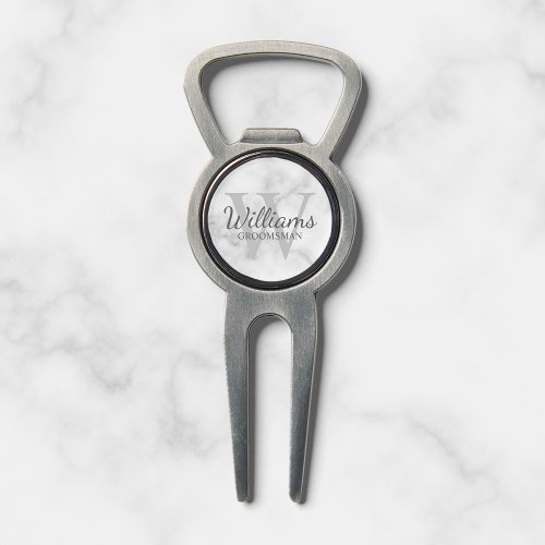 Marble Personalized Script Groomsmen  Divot Tool