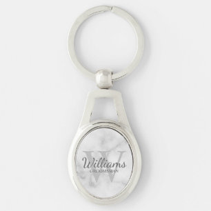 Marble Personalized Script Groomsmen Keychain