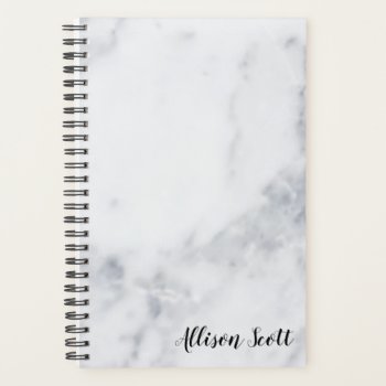 Marble Personalized Yearly Planner by coffeecatdesigns at Zazzle