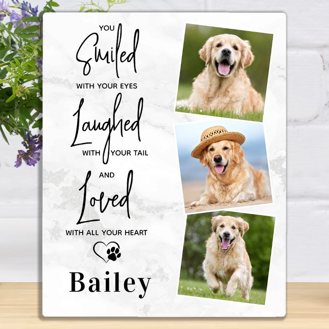 Marble Pet Dog Memorial Customized Photo Collage Plaque (Creator Uploaded)