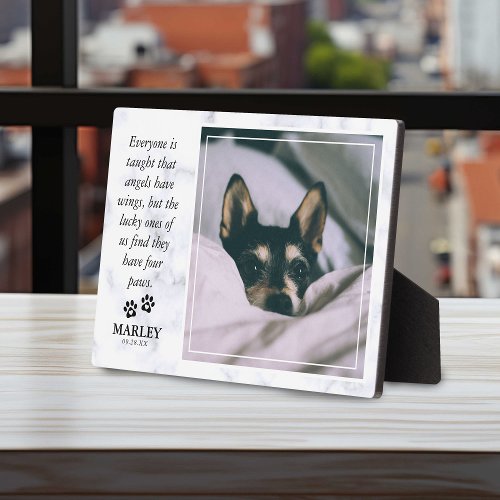 Marble Pet Loss Pet Memorial Photo  Plaque