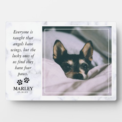 Marble Pet Loss Pet Memorial Photo  Plaque