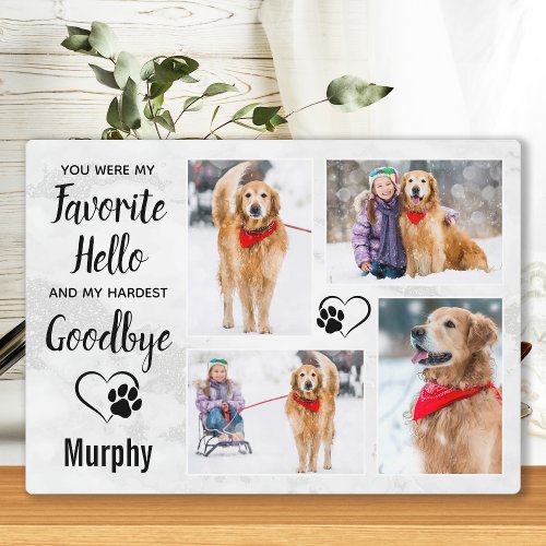 Marble Pet Memorial Keepsake Photo Collage Plaque