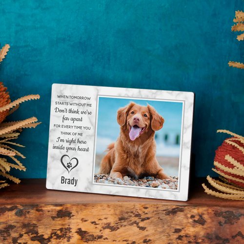 Marble Pet Memorial Remembrance Dog Keepsake Plaque