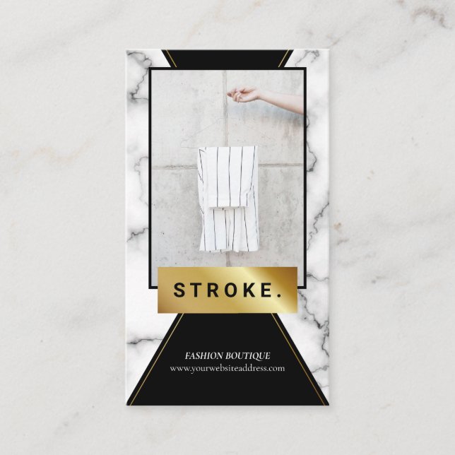 Marble Photo Booth Frame Business Card (Front)