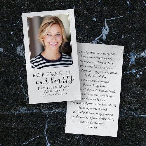 Marble Photo Funeral Memorial Prayer Card