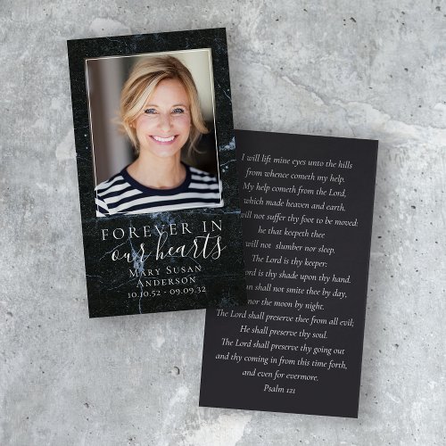 Marble Photo Funeral Memorial Prayer Card