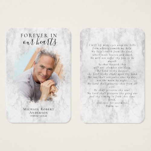 Marble Photo Funeral Prayer Card