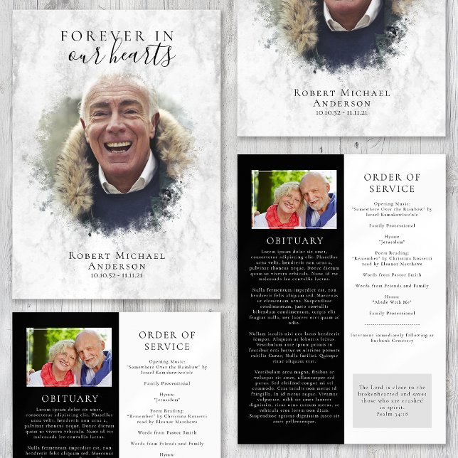 Marble Photo Funeral Program (Creator Uploaded)