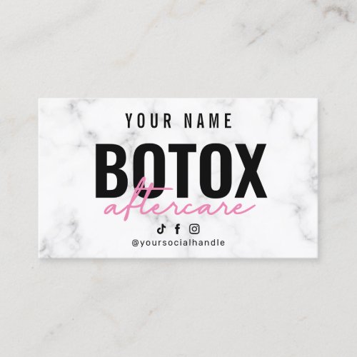 Marble Pink Botox Aftercare Card