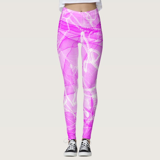 Marble Pink Digital Paper Leggings (Front)