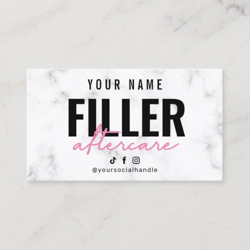 Marble Pink Filler Instruction Aftercare Card