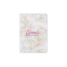 Marble Pink Gold Personalized Passport Holder